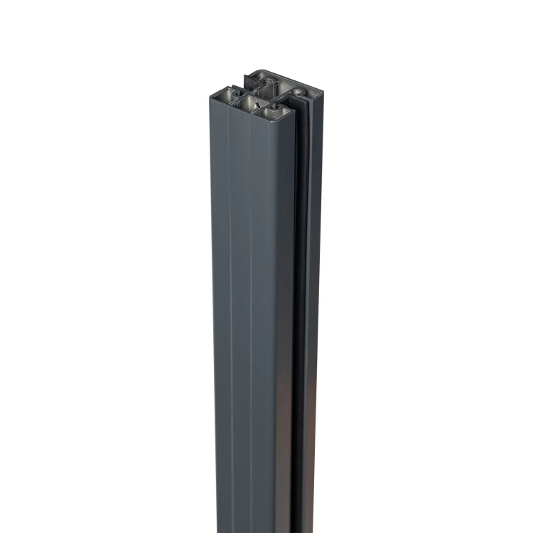 Rohový sloupek zábradlí 45x45x1283mm sklo 8,72mm tmavě šedý Kozza KR7500 000-890 (4)