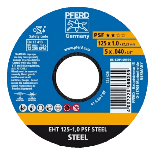 PFERD EHT 125-1,0 PSF Steel – řezný kotouč na ocel 125 x 1,0 mm 000-946 (2)