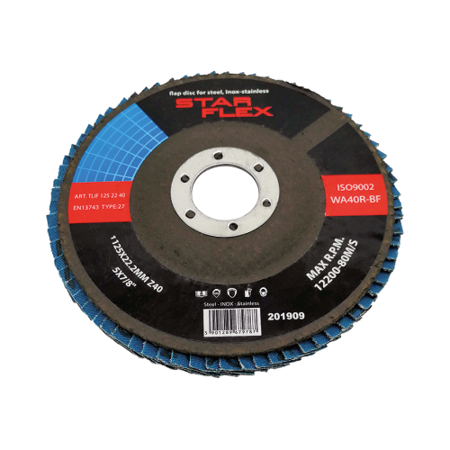 Star Flex – lamelový kotouč plochý T27 125 mm zirkonový zrnitost 40 INOX 000-968 (1)