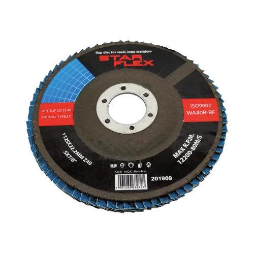 Star Flex – lamelový kotouč plochý T27 125 mm zirkonový zrnitost 40 INOX 000-968 (1)