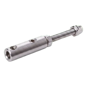 Držák pro lanko fi 4–6 mm pro zábradlí – montáž k ploše, nerezová ocel AISI 304, satén