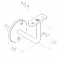 Nástěnný držák zábradlí pro madlo Ø 42,4 mm – nerezová ocel AISI 304 satén 001-014 (2)