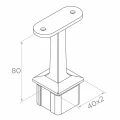 PSG podpěra plochého zábradlí lepená na sloupek 40×40 mm – nerezová ocel AISI 304 satén 001-051 (2)