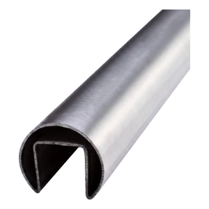 Madlo nasazované na sklo fi 42,4 mm AISI 304 satin – celoskleněné zábradlí, L=2500 mm