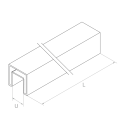 PSG Madlo na sklo 40x40 mm AISI 304 satén – 2500 mm 001-082 (2)