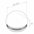 Kozza elipsoidní zátka zarážecí do poręče 42,4 mm – ocel AISI 304 satén 001-095 (2)