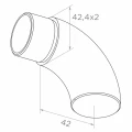 Koleno uzavřené zábradlové pro trubku 42,4 mm – nerezová ocel AISI 304 satén 001-102 (2)