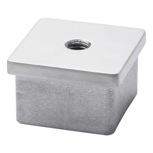 Plochá záslepka k zaražení do profilu 40x40 mm se závitem M8, AISI 304 satén