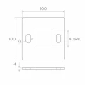 Patka sloupku zábradlí ke svařování 100×100 mm – nerezová ocel AISI 304, systém 40×40 001-162 (2)