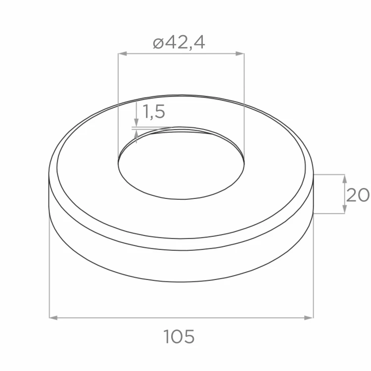 PSG Sloupek zábradlí střední průchozí fi 42,4 mm AISI 304 – 4 držáky, satén 001-204 (5)