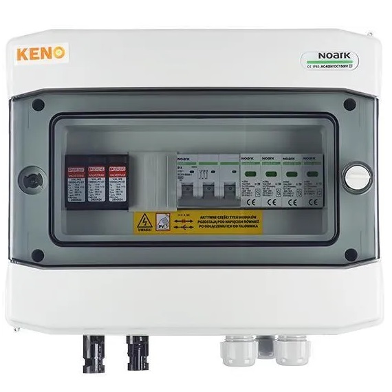 Propojovací skříňka se svodičem přepětí DC + AC, 1000V typ 1+2, 1x PV řetěz, 1x MPPT // ogr. AC typ 1+2, 16A 3-F typ SH-90 DCAC