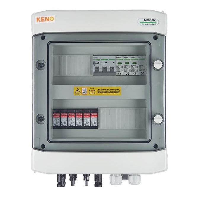 Propojovací skříň se svodičem přepětí DC + AC, 1000V typ 1+2, 2 x PV řetěz, 2 x MPPT // ogr. AC typ 1+2, 20A 3-F typ SH-214 DCAC